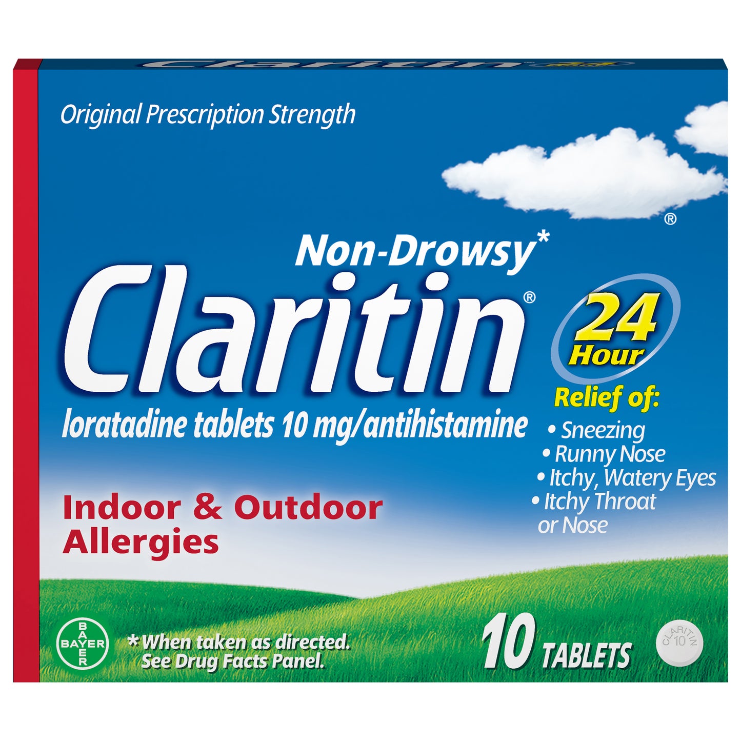 Claritin Original Prescription Strength Indoor & Outdoor Allergies 10 ea