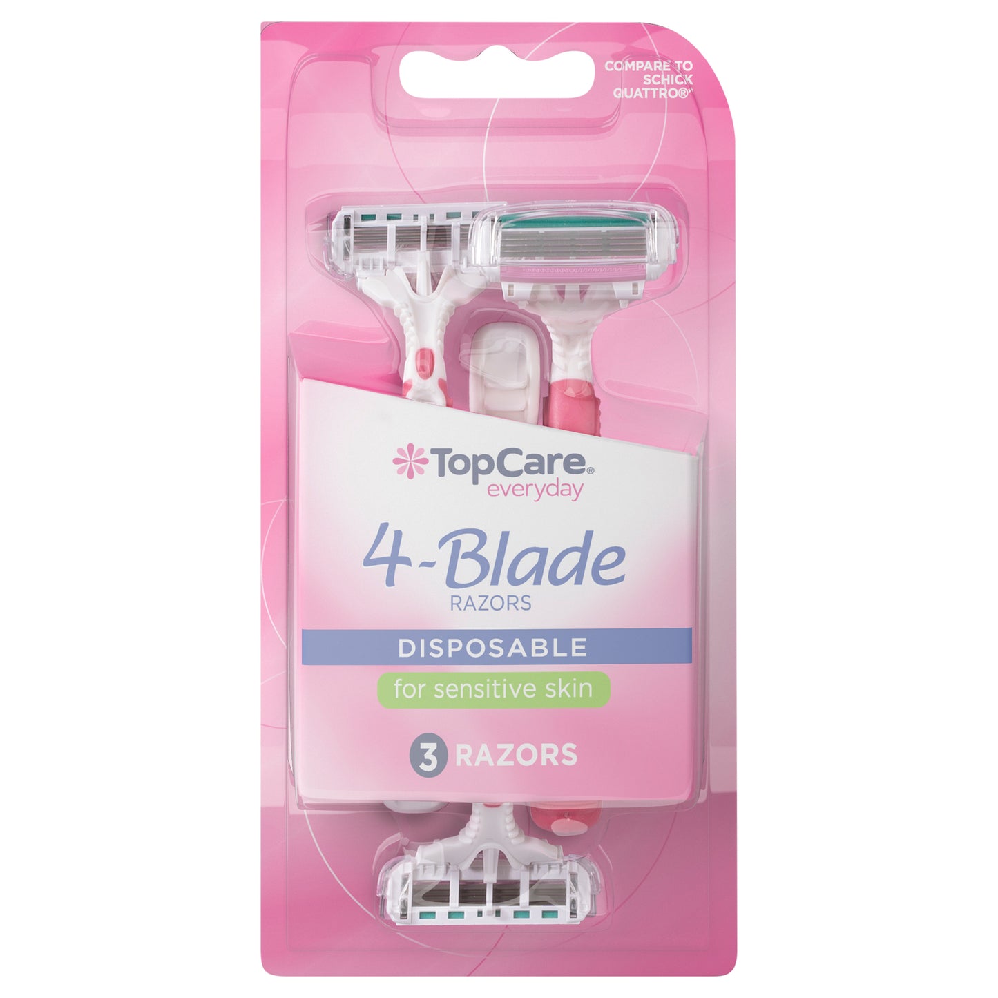 TopCare Everyday 4-Blade Disposable Razors 3 ea