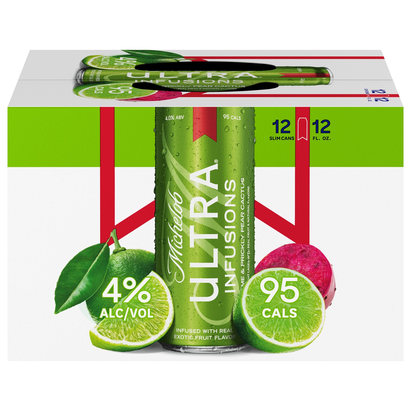 Michelob Ultra Infusions Lime & Prickly Pear Cactus Beer 12 - 12 fl oz Slim Cans