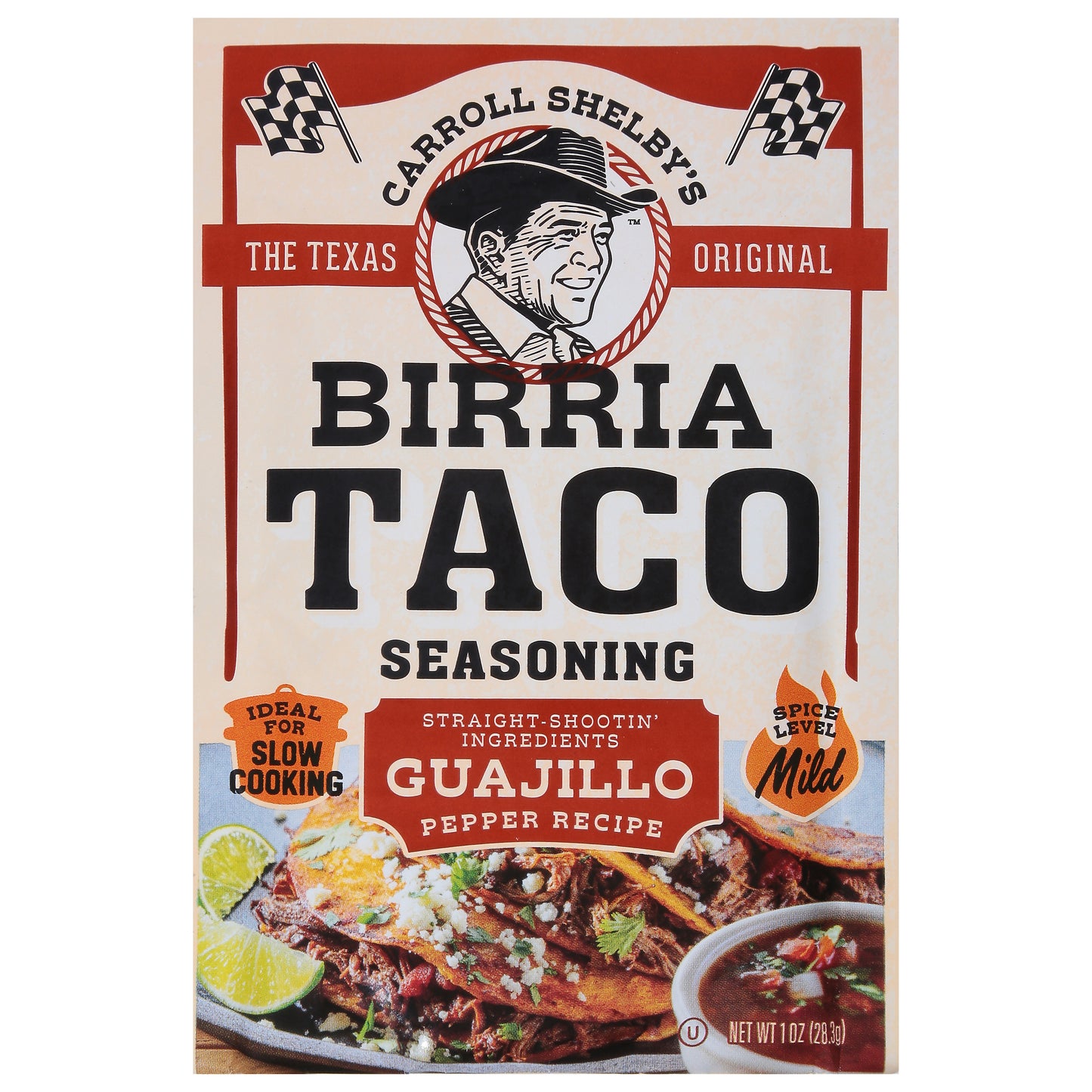 Carroll Shelby's Mild Guajillo Pepper Recipe Birria Taco Seasoning 1 oz