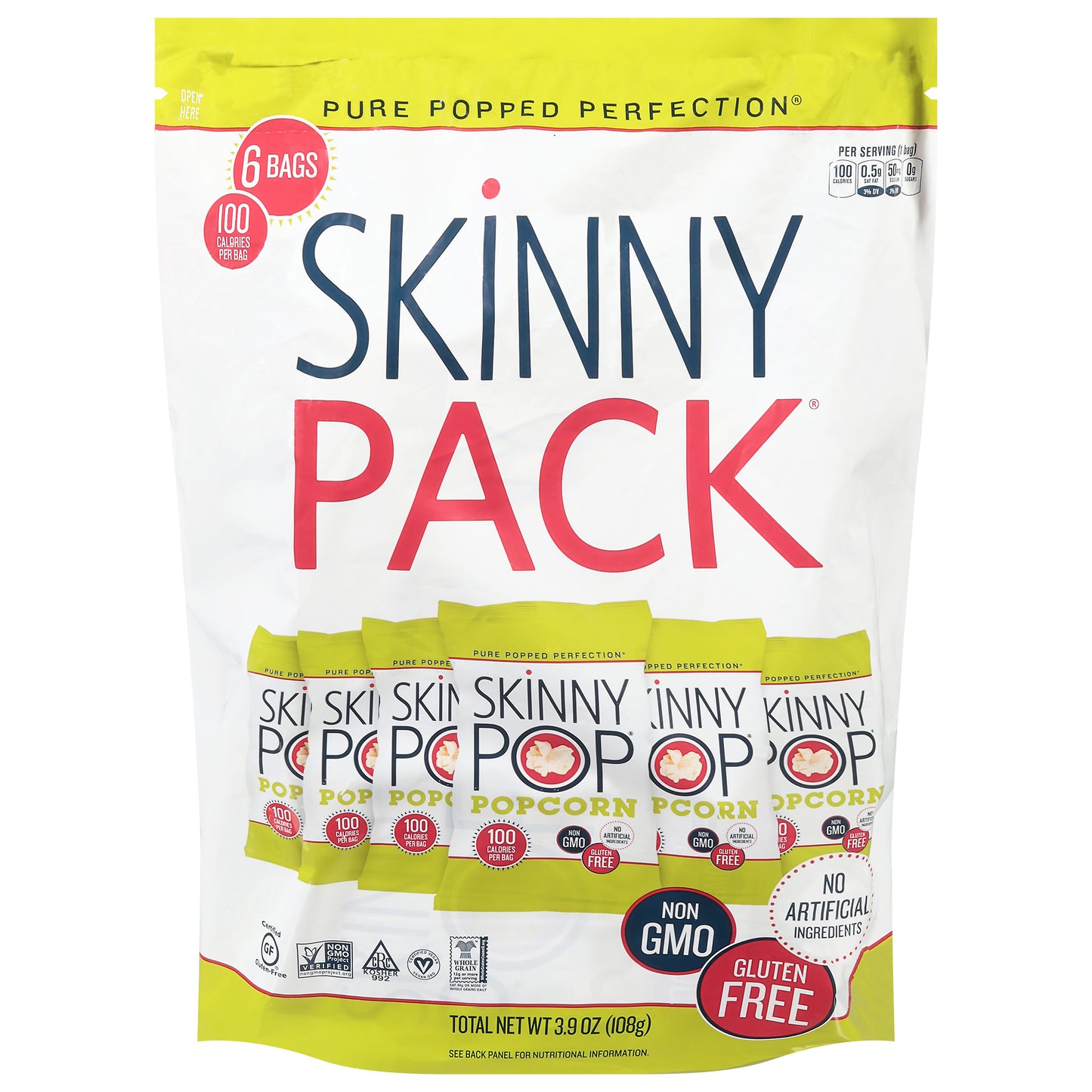 SkinnyPop Skinny Pack Popcorn 6 ea