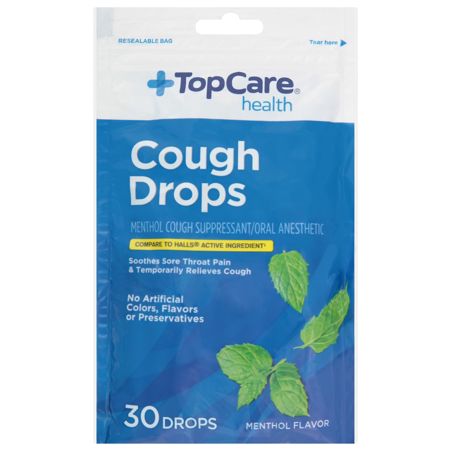 TopCare Health Menthol Flavor Cough Drops 30 Drops