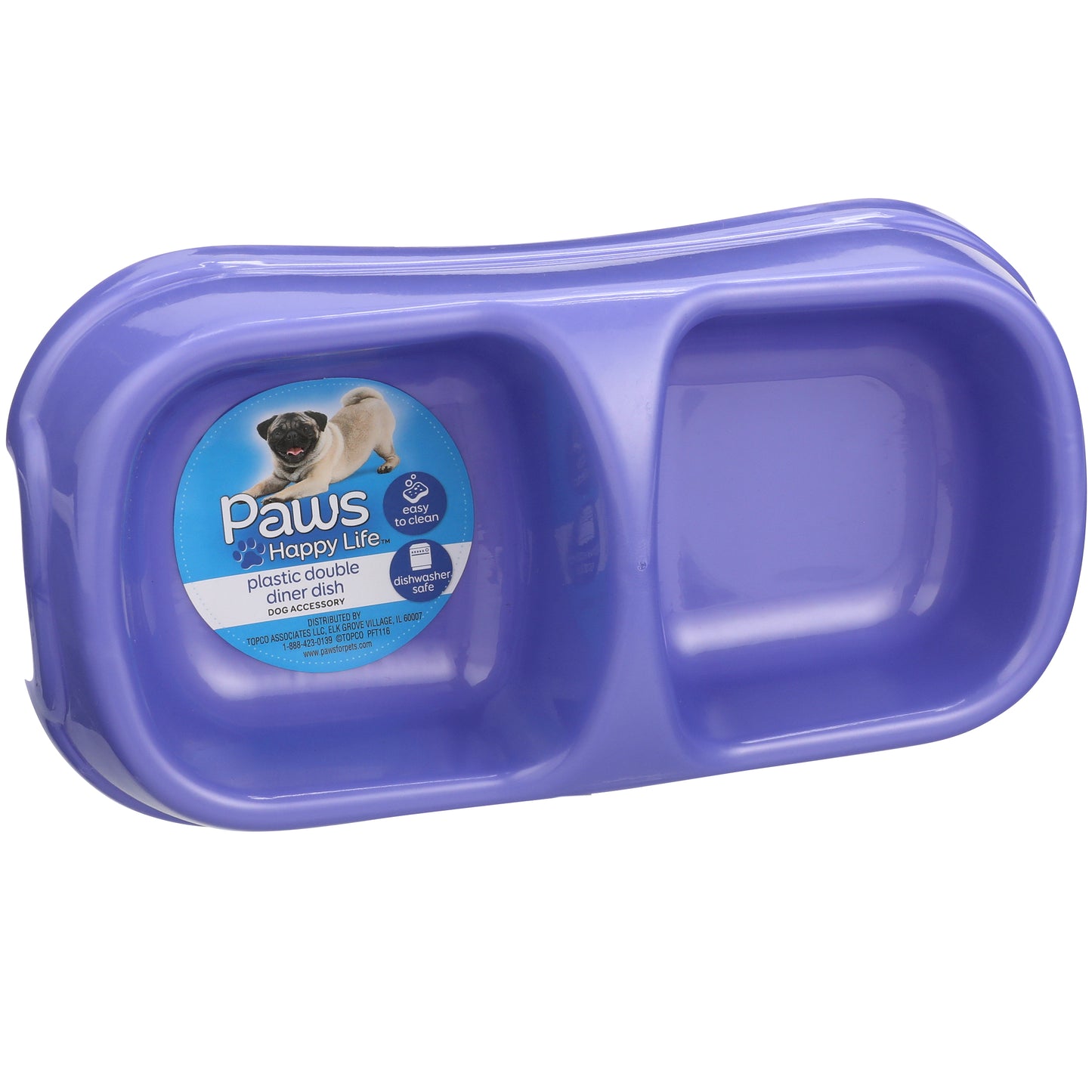Plastic Double Diner Dog Dish