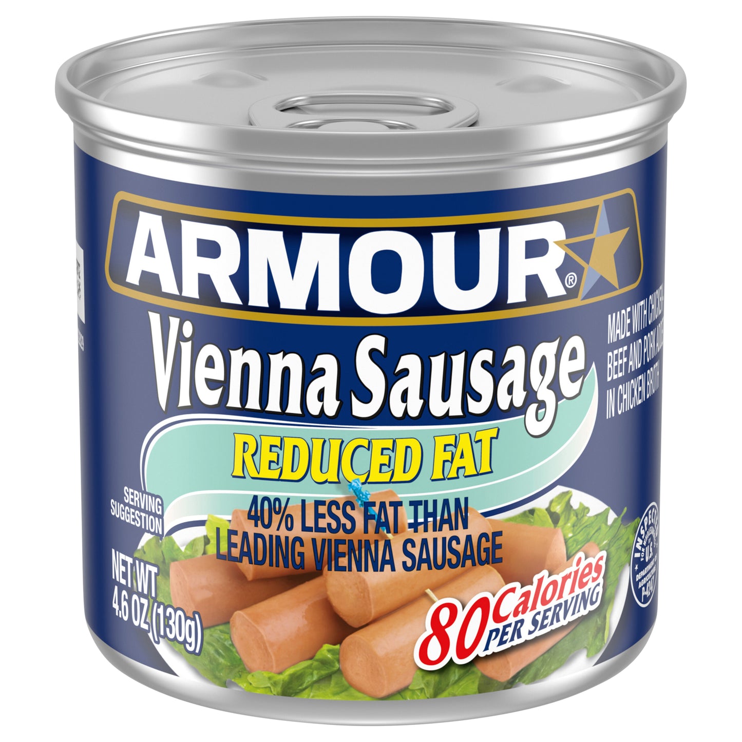 Armour Star Reduced Fat Vienna Sausage, Canned Sausage, 4.6 oz.