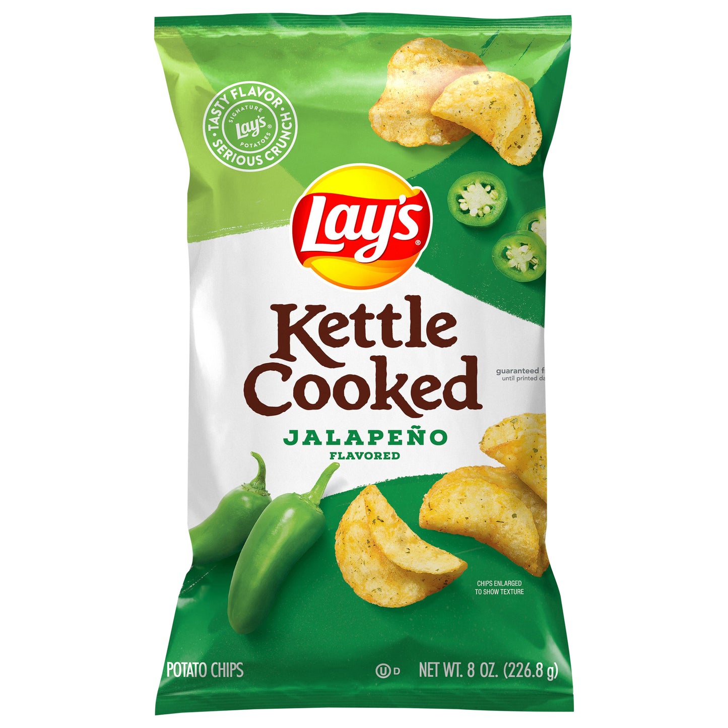Lay's Kettle Cooked Potato Chips Jalapeno Flavored 8 Oz