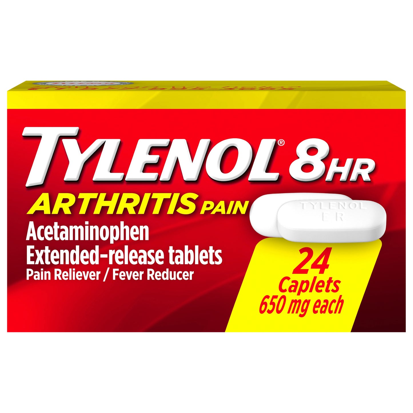 Tylenol 8 HR Arthritis Pain Extended Release Caplets, 650 mg, 24 Count