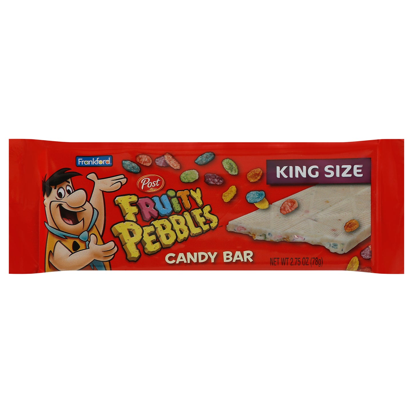 Frankford Post Fruity Pebbles Candy Bar King Size 2.75 oz