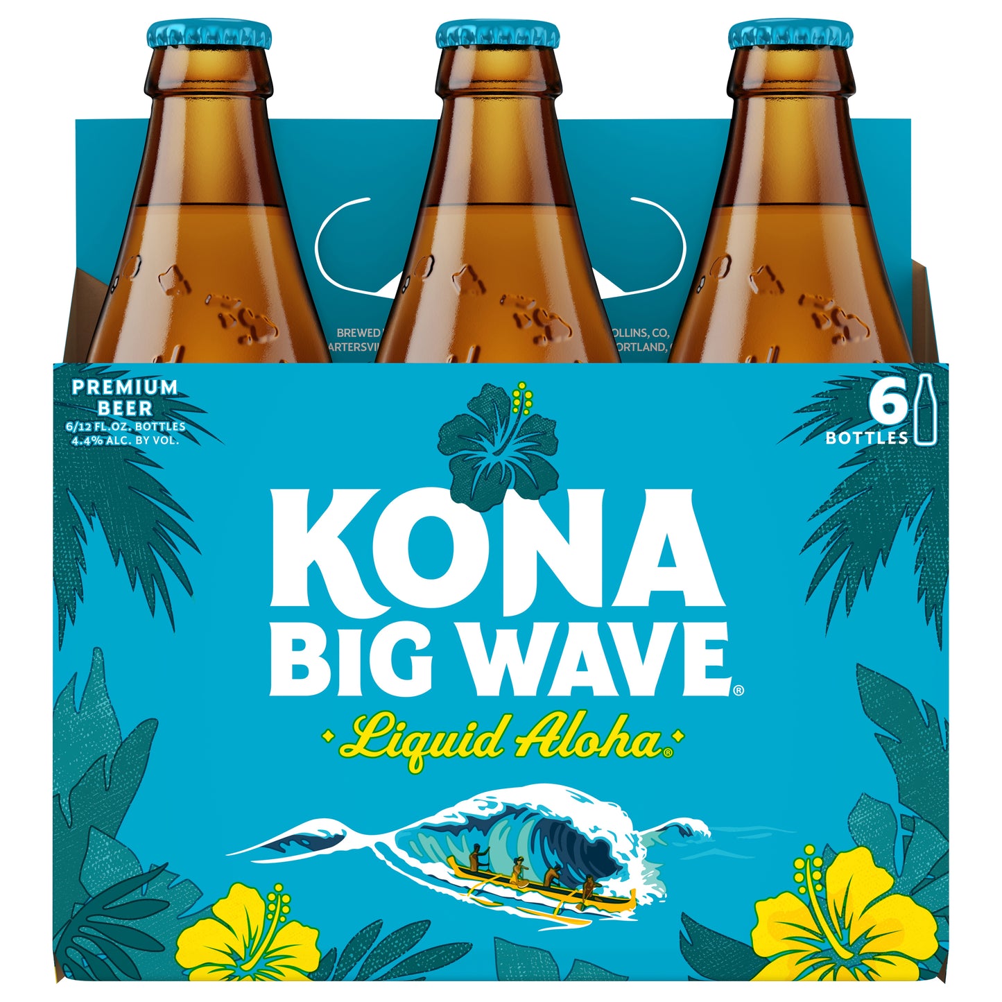 Kona Big Wave Premium Liquid Aloha Beer 6 - 12 fl oz Bottles