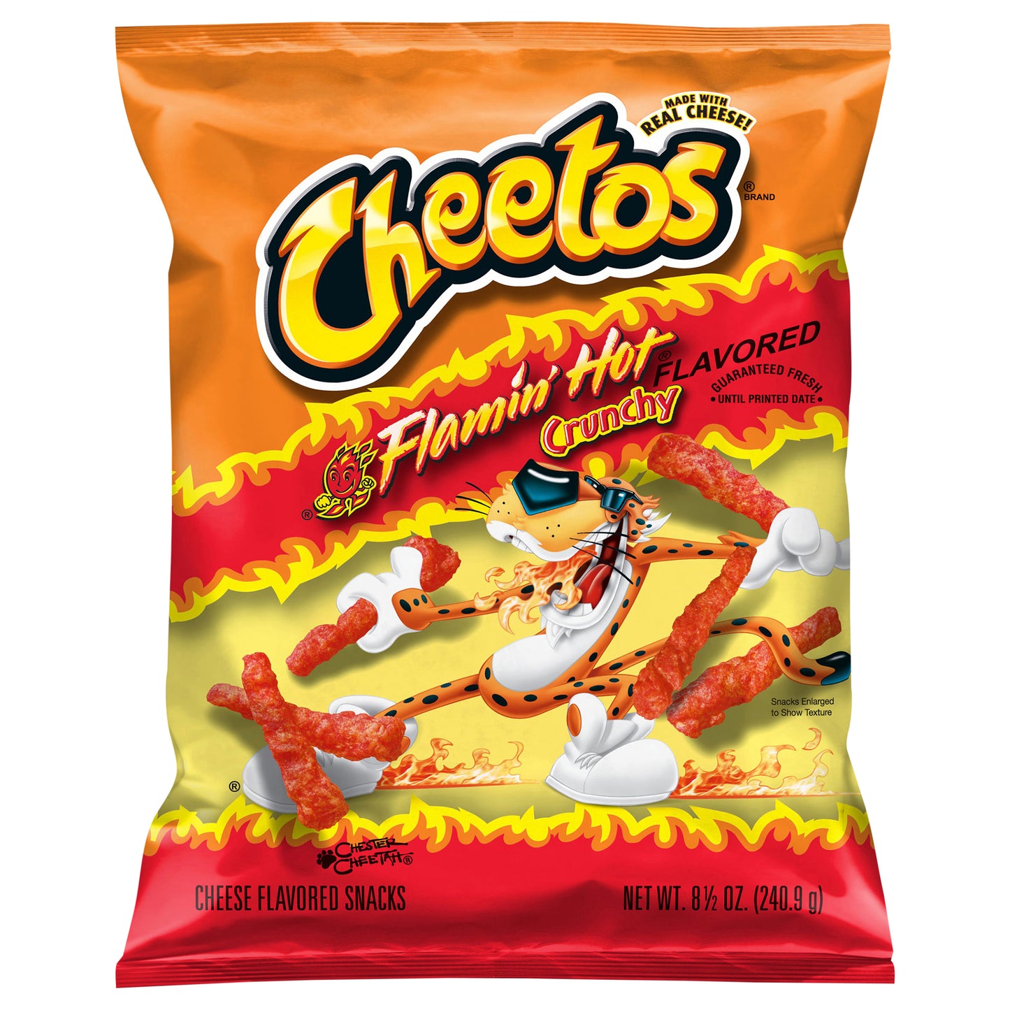 Cheetos Crunchy Cheese Flavored Snacks Flamin' Hot Flavored 8 1/2 Oz