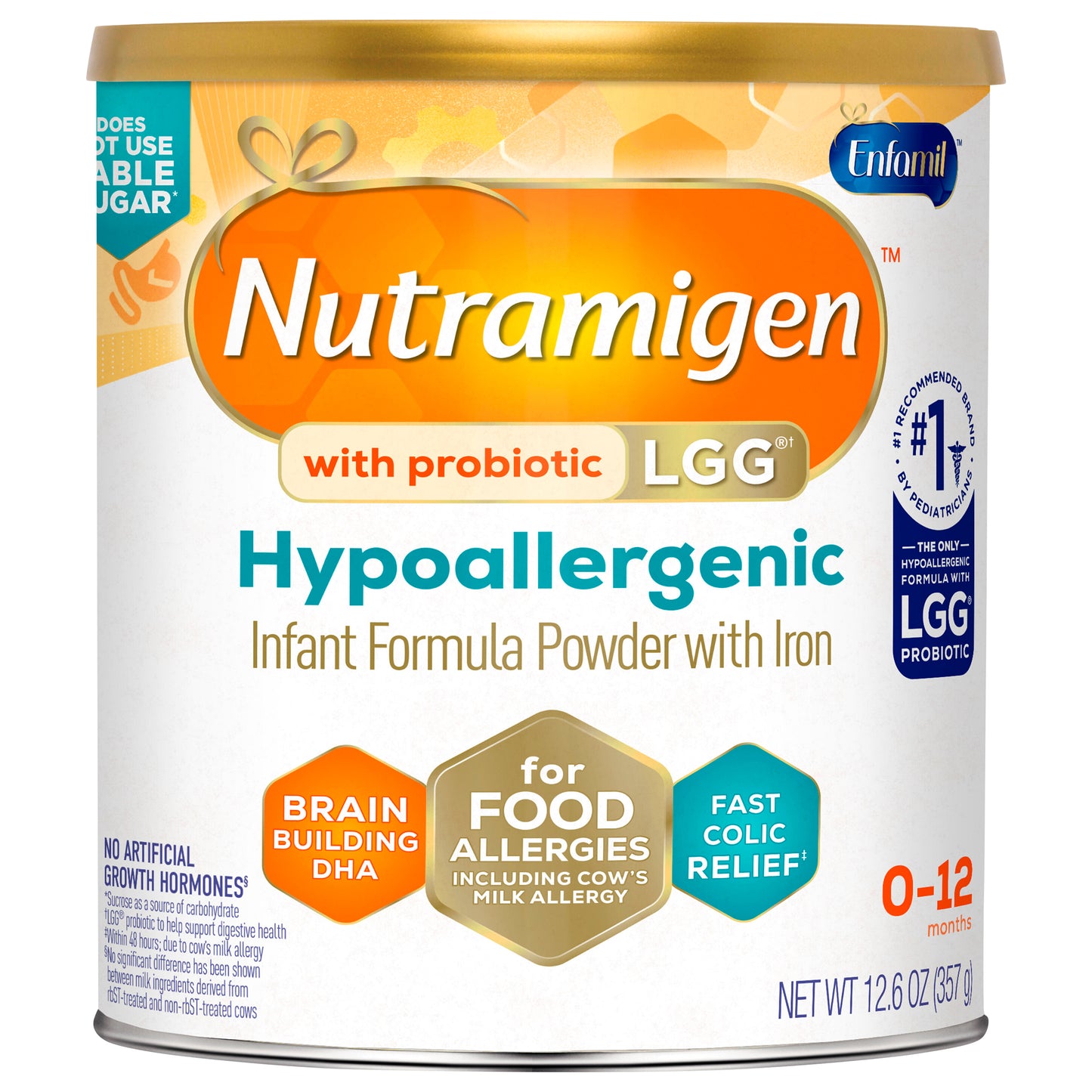 Enfamil Nutramigen Infant Formula, Hypoallergenic and Lactose Free Formula with Enflora LGG, Fast Relief from Severe Crying and Colic, Powder Can, 12.6 Oz