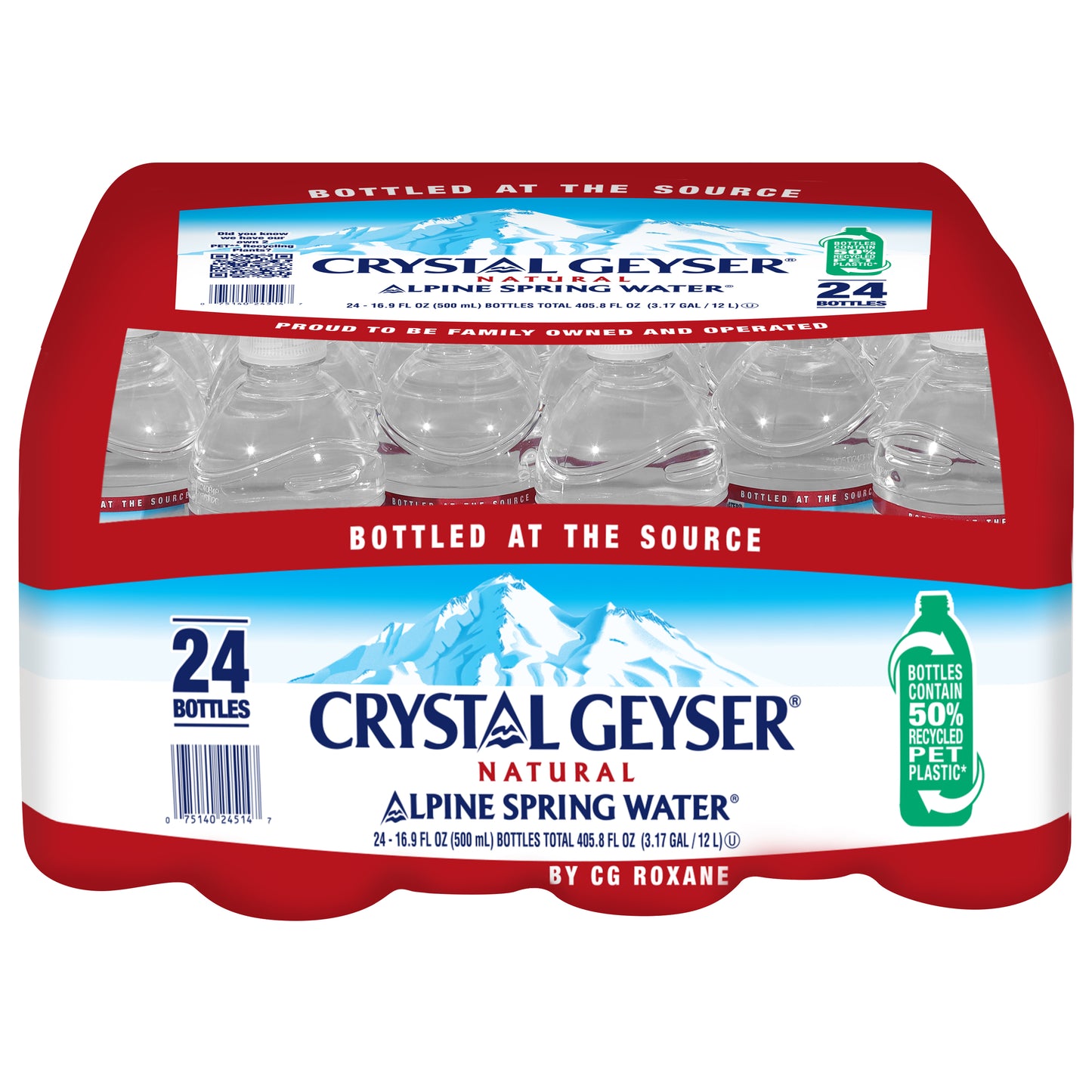 Crystal Geyser Natural Alpine Spring Water 24 - 16.9 fl oz Bottles