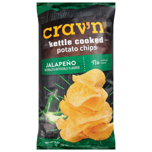 Crav'n Flavor Kettle Cooked Jalapeno Potato Chips 8 oz