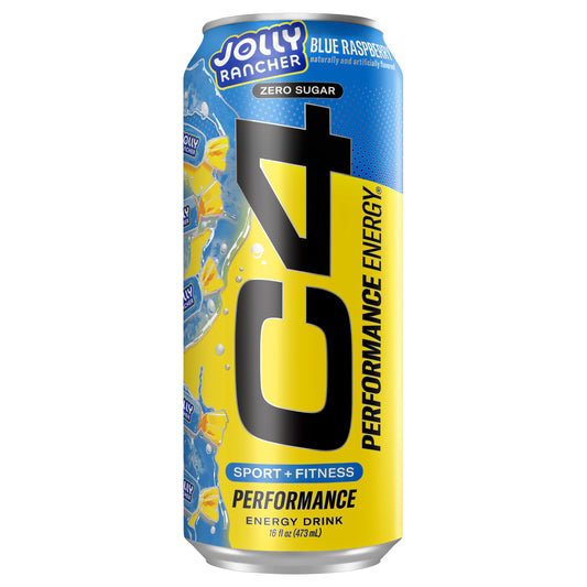 C4 Performance Jolly Rancher Blue Raspberry Energy Drink, 16 fl oz can