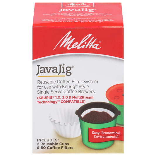 Melitta JavaJig Reusable Single Serve Coffee Filter System 62 Piece 1 ea