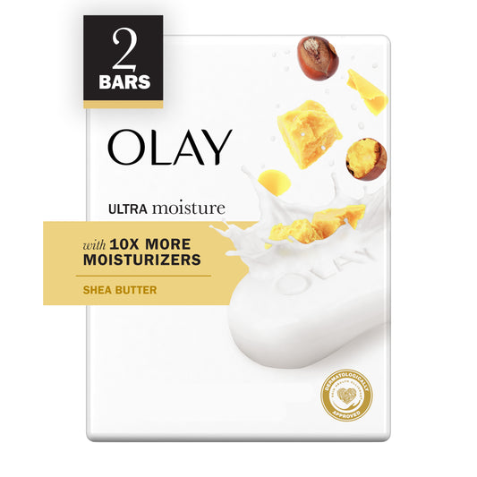 Olay Moisture Outlast Ultra Moisture Shea Butter Beauty Bar with Vitamin B3 Complex 3.75 oz, 2 count