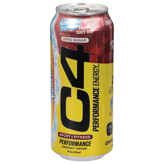 C4 Performance Energy Zero Sugar Hawaiian Punch Fruit Juicy Red Energy Drink 16 fl oz