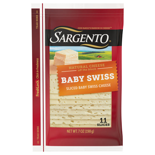 Sargento® Sliced Baby Swiss Natural Cheese, 11 slices