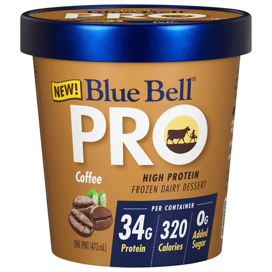 Blue Bell Pro High Protein Coffee Frozen Dairy Dessert 1 pt
