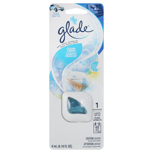 Glade Car Auto Clean Linen Air Freshener Refill 0.14 fl oz