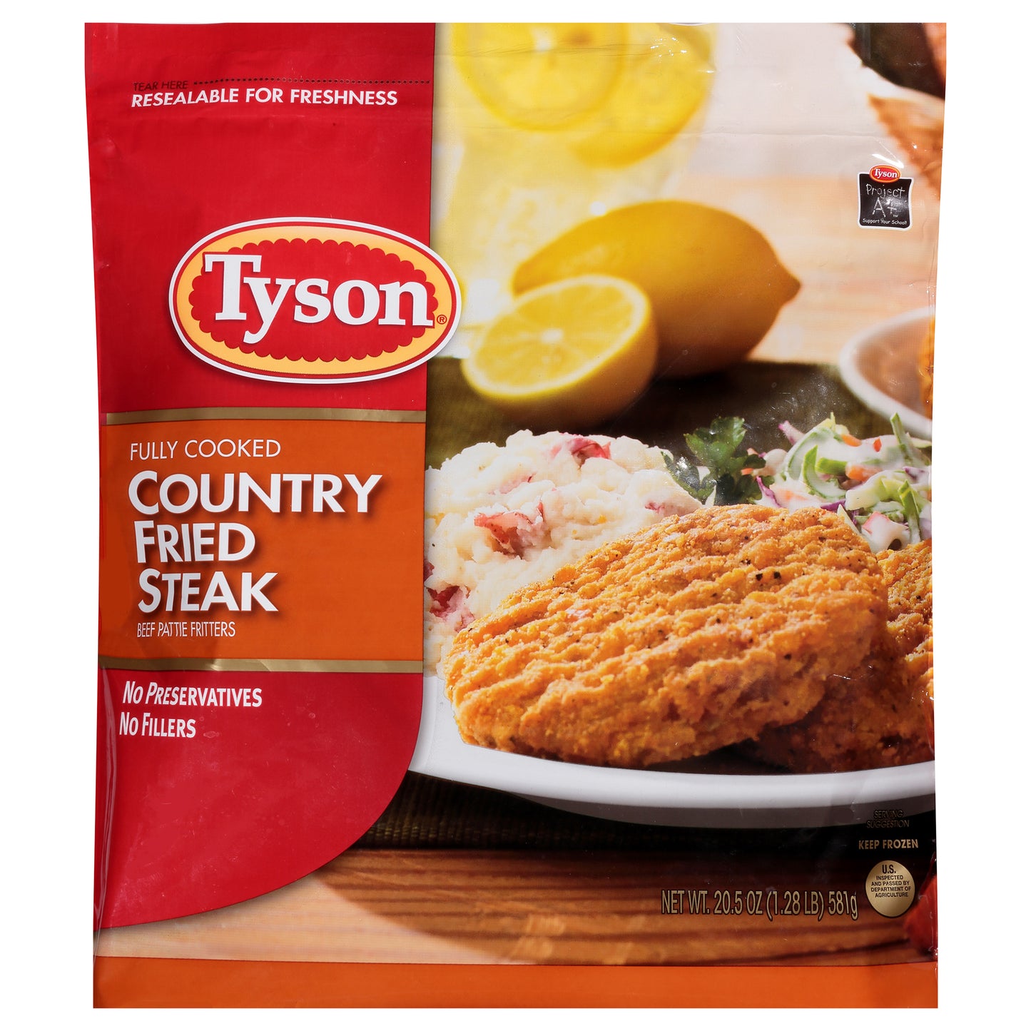 Tyson® Fully Cooked Country Fried Steak Patties, 20.5 oz. (Frozen)