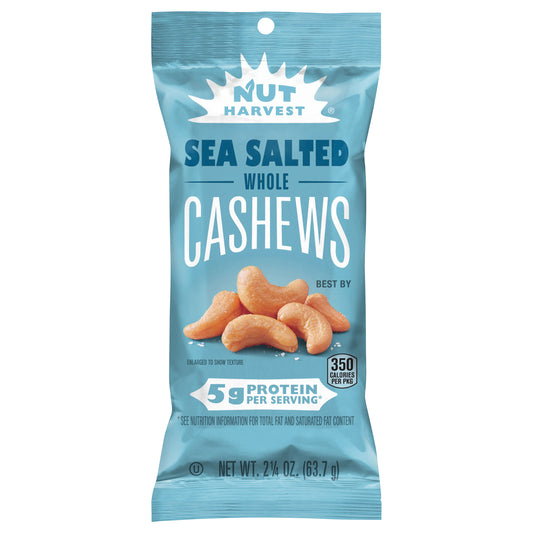 Nut Harvest Whole Sea Salted Cashews 2.25 oz