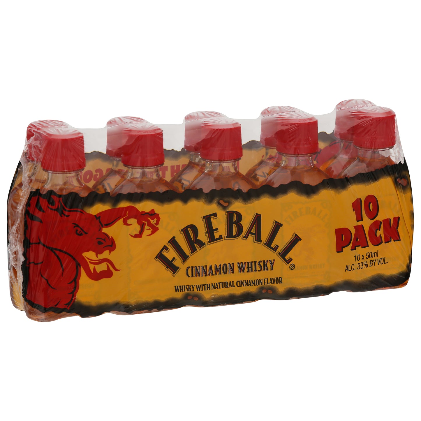 Fireball 10 Pack Cinnamon Whisky 50 ml Bottle 10 ea Shrinkwrapped