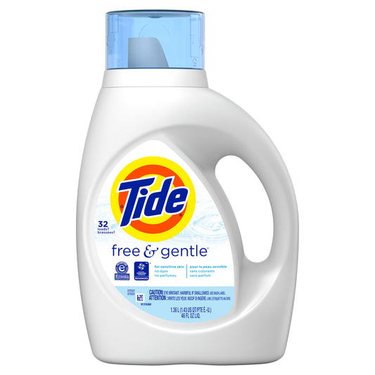 Tide Free & Gentle Liquid Laundry Detergent, 32 loads 46 fl oz