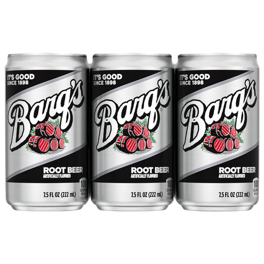 Barq's Root Beer Soda Soft Drink, 7.5 fl oz, 6 Pack
