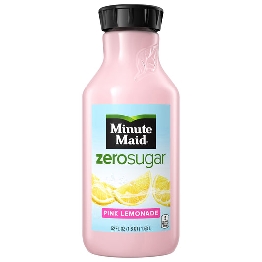 Minute Maid Zero Sugar Pink Lemonade Bottle, 52 fl oz
