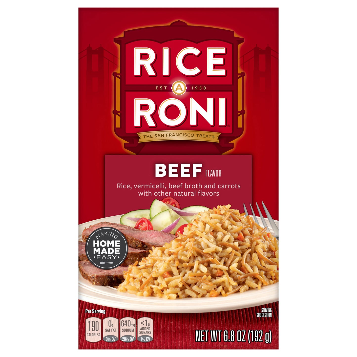 Rice A Roni Rice Vermicelli Beef Flavor 6.8 Oz