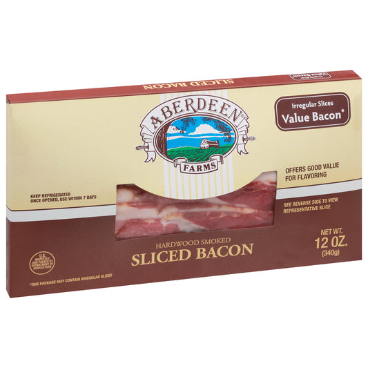 Aberdeen Farms Hardwood Smoked Sliced Bacon 12 oz Box