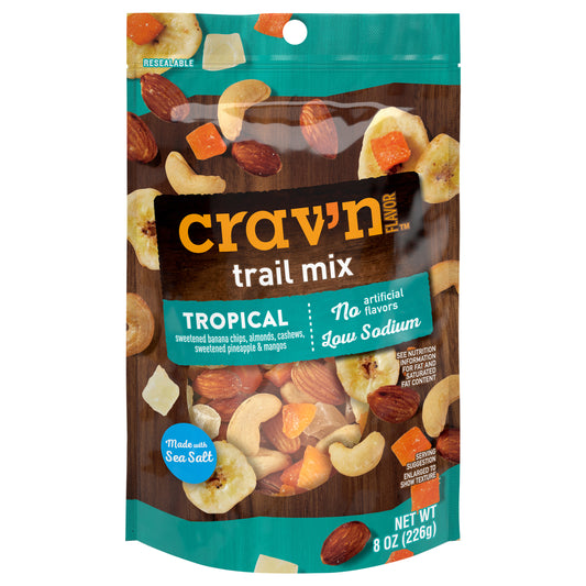 Crav'n Flavor Low Sodium Tropical Trail Mix 8 oz
