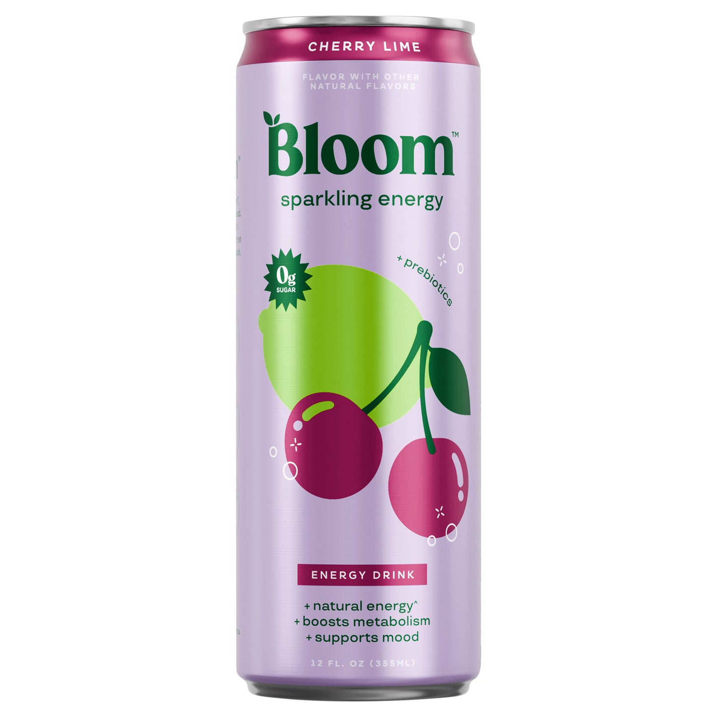 Bloom Cherry Lime Sparkling Energy Drink, 12 fl oz can