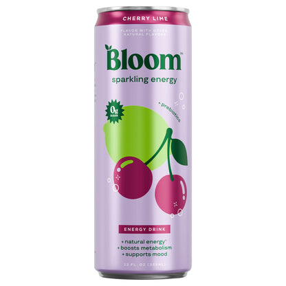 Bloom Cherry Lime Sparkling Energy Drink, 12 fl oz can