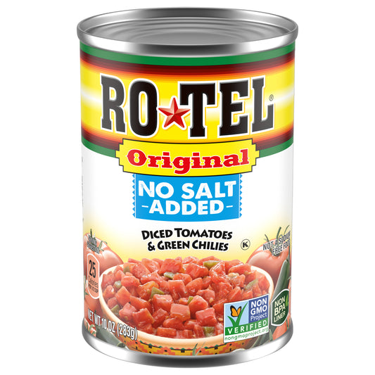 ROTEL Original No Salt Added Diced Tomatoes and Green Chilies, 10 oz.