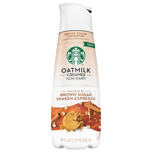 Starbucks Non-Dairy Brown Sugar Cinnamon Flavored Creamer, Oatmilk Coffee Creamer, Inspired by Brown Sugar Shaken Espresso