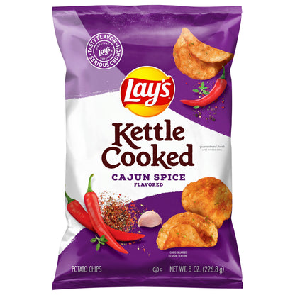 Lay's Kettle Cooked Potato Chips Cajun Spice Flavored 8 Oz