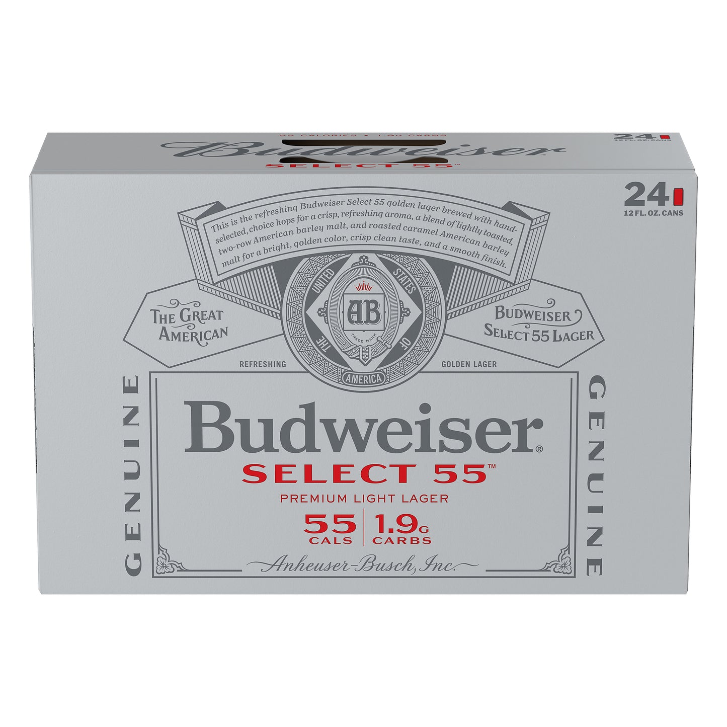 Budweiser Select 55 Golden Lager Beer 24 ea