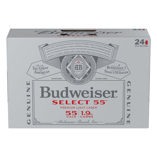 Budweiser Select 55 Golden Lager Beer 24 ea