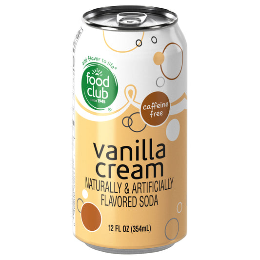 Food Club Caffeine Free Vanilla Cream Soda 12 fl oz
