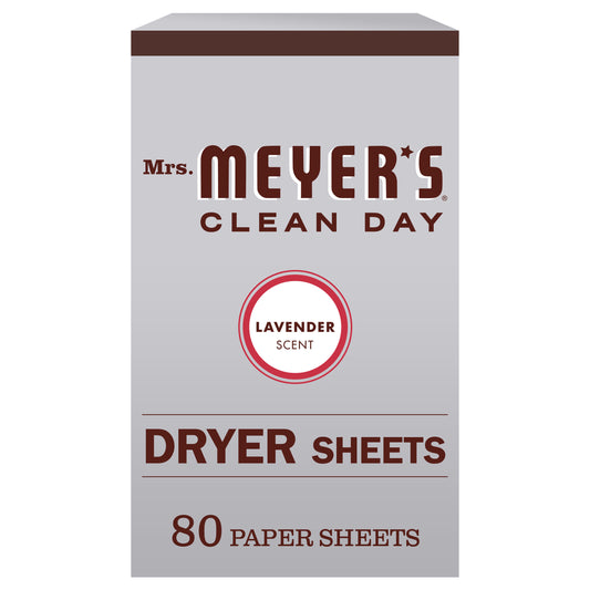 Mrs. Meyer's Clean Day Dryer Sheets, Lavender Scent, 80 Count