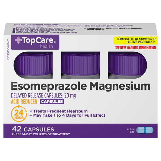 TopCare Health 20 mg Esomeprazole Magnesium 42 Capsules