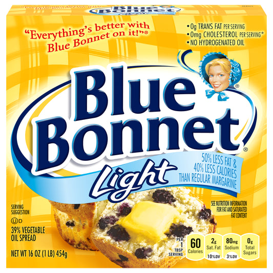 Blue Bonnet Light Vegetable Oil Spread, 1 LB (4 Sticks)