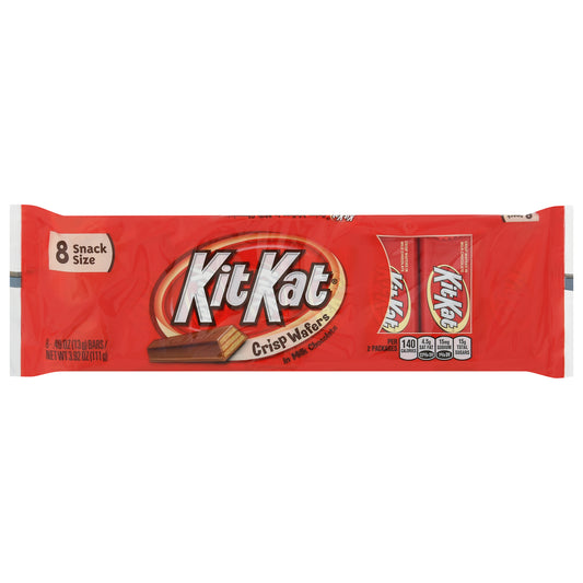 Kit Kat Snack Size Crisp Wafers in Milk Chocolate Bars 8 - 0.49 oz