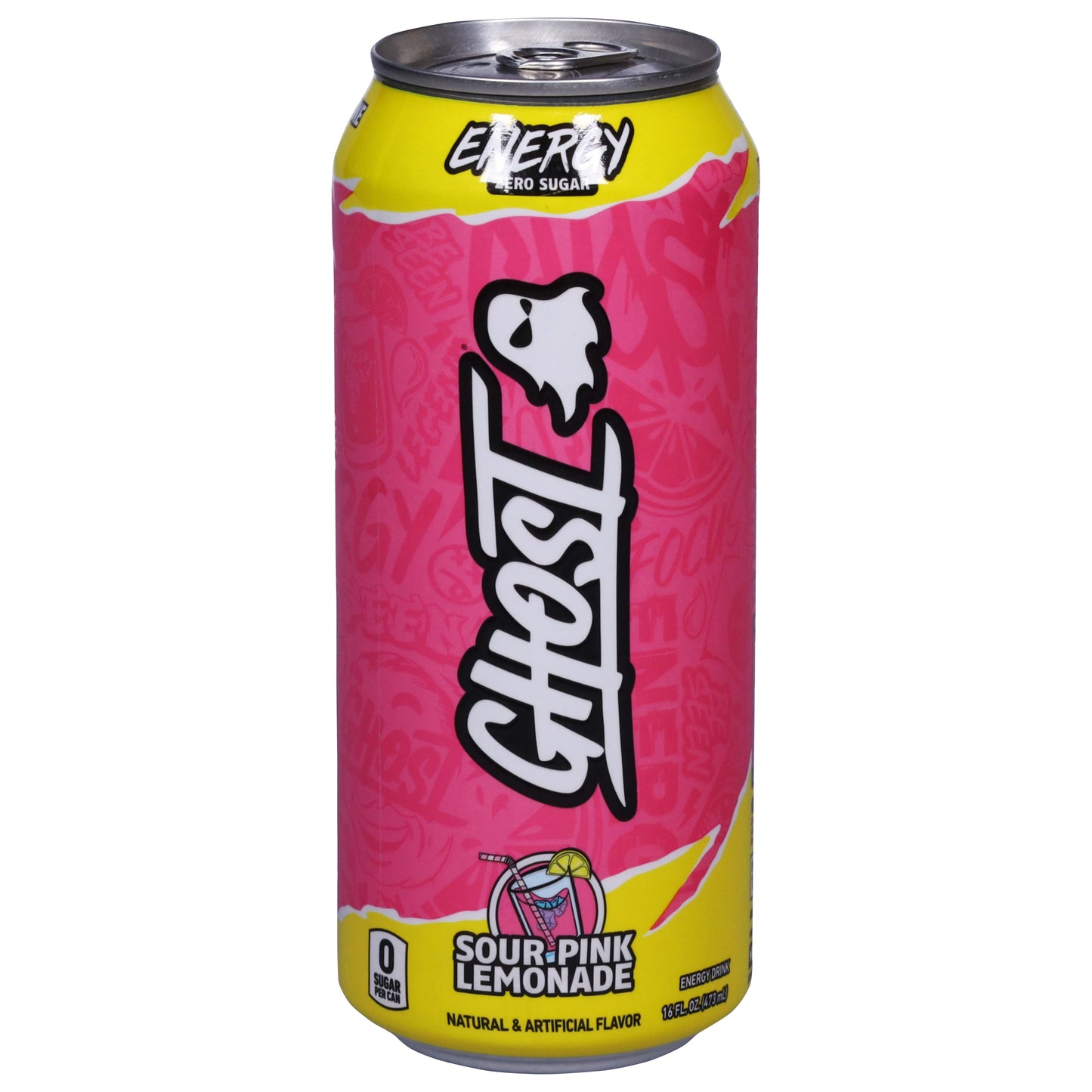 Ghost Zero Sugar Sour Pink Lemonade Energy Drink 16 fl oz
