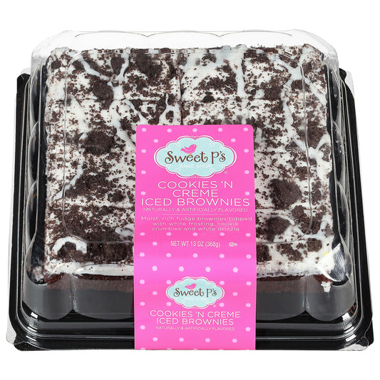 Sweet P's Bake Shop Iced Cookies 'N Creme Brownies 13 oz