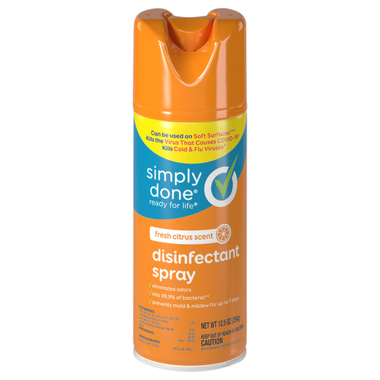 Simply Done Fresh Citrus Scent Disinfectant Spray 12.5 oz