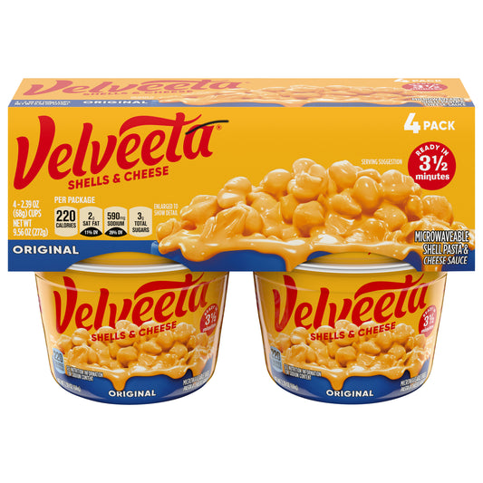 Velveeta Original Shells & Cheese 4 - 2.39 oz Cups