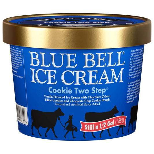 Blue Bell Cookie Two Step Ice Cream 0.5 gal