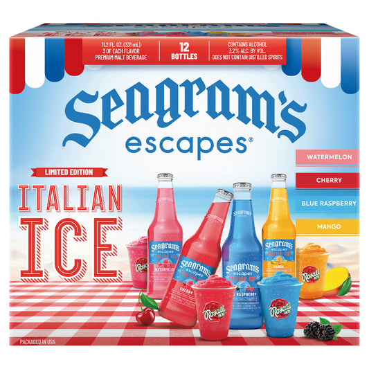Seagram's Escapes Italian Ice Variety Pack - 12pk/11.2oz bottles